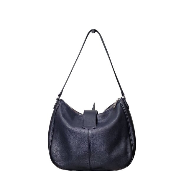 Talbots Soft Pebbled Black Leather Hobo Bag With Buckle - Picture 5 of 14